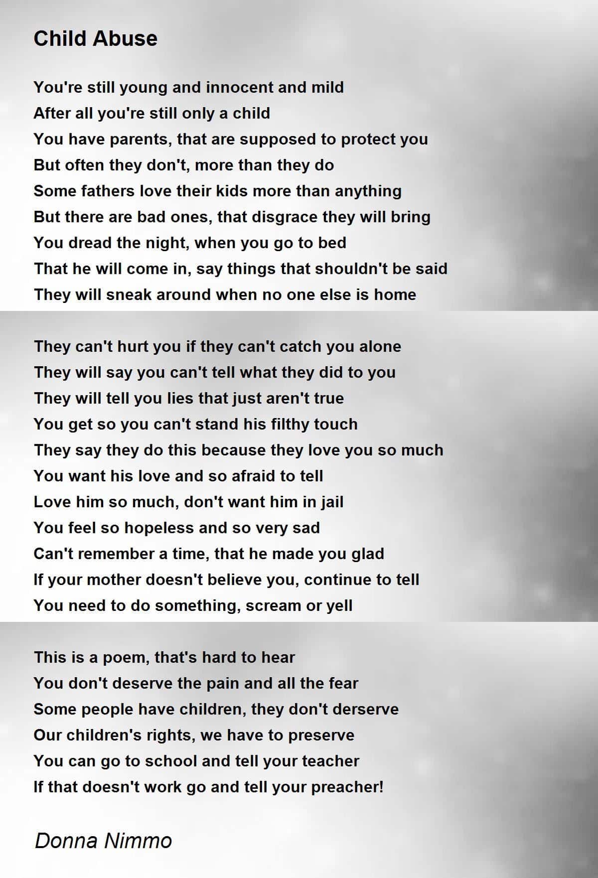 best poems about child abuse