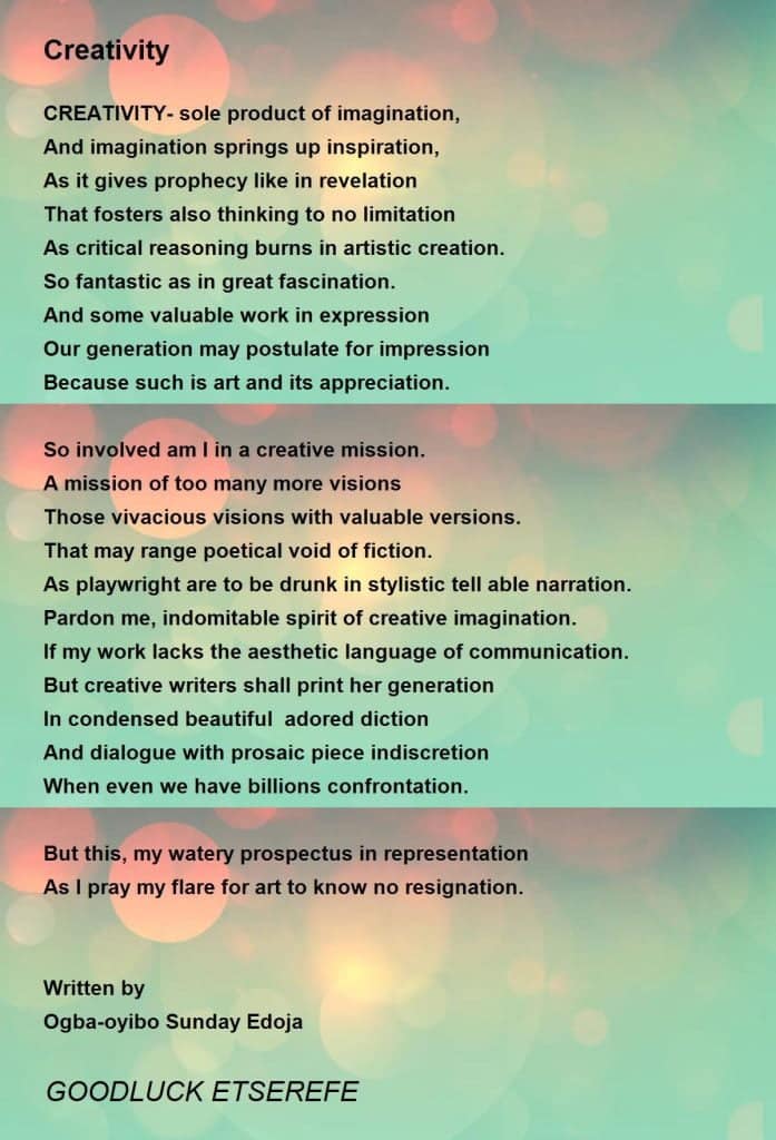 best poems about creativity and imagination