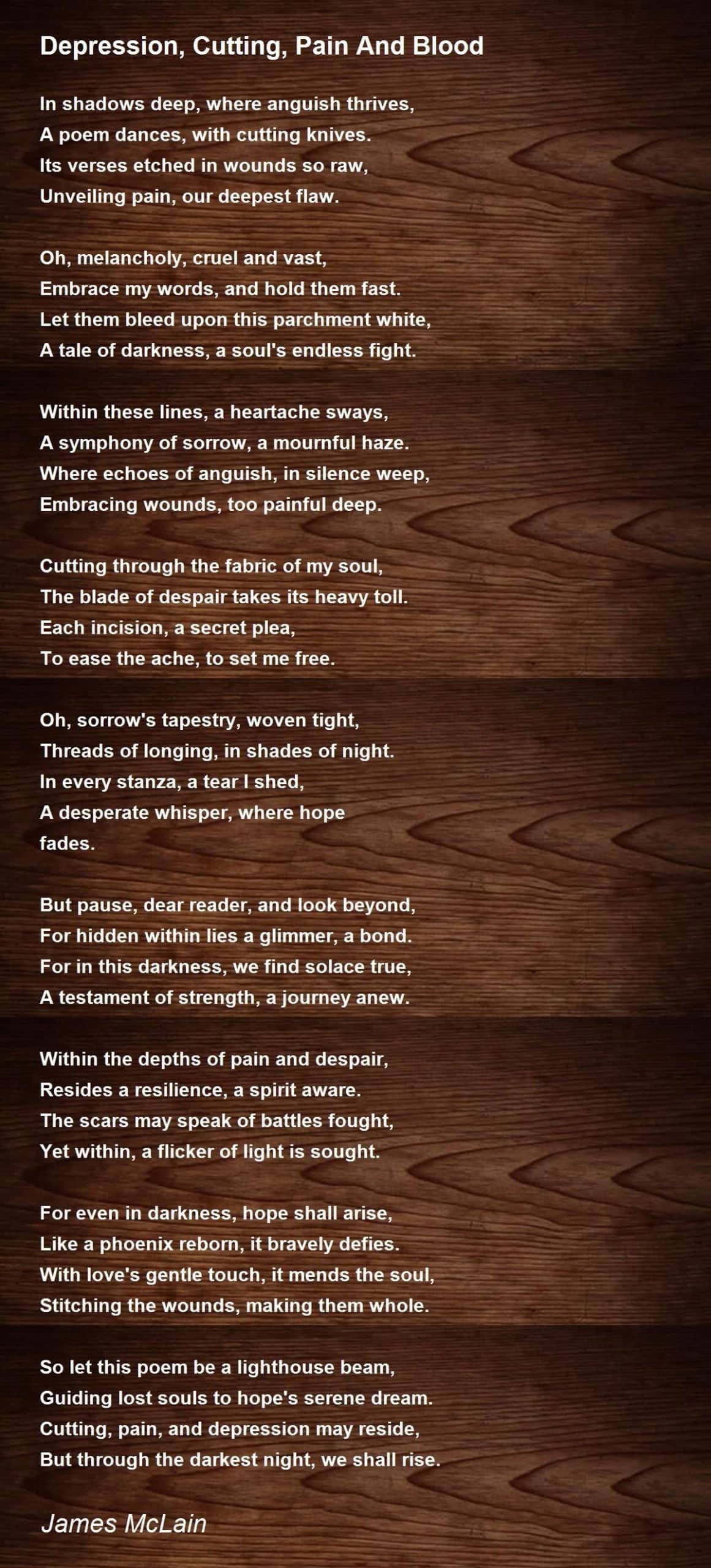 best poems about depression and cutting scaled