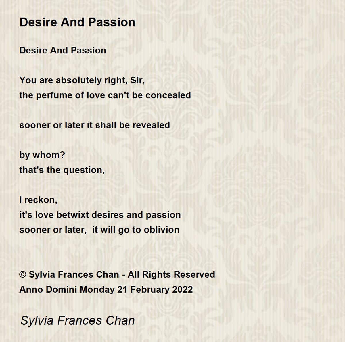best poems about desire and passion
