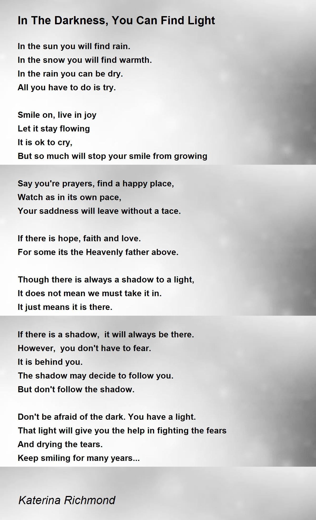best poems about finding light in darkness