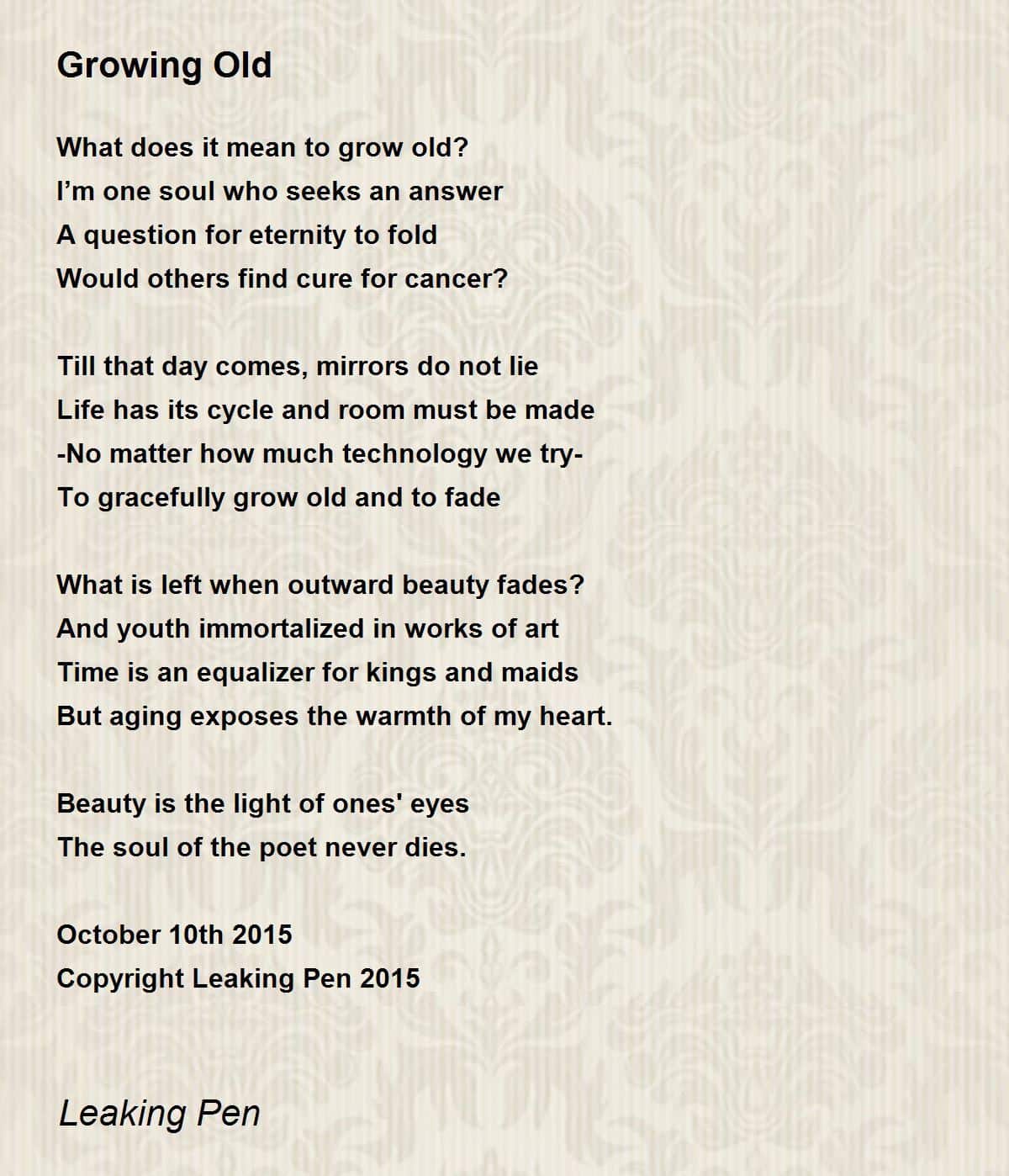 best poems about getting older