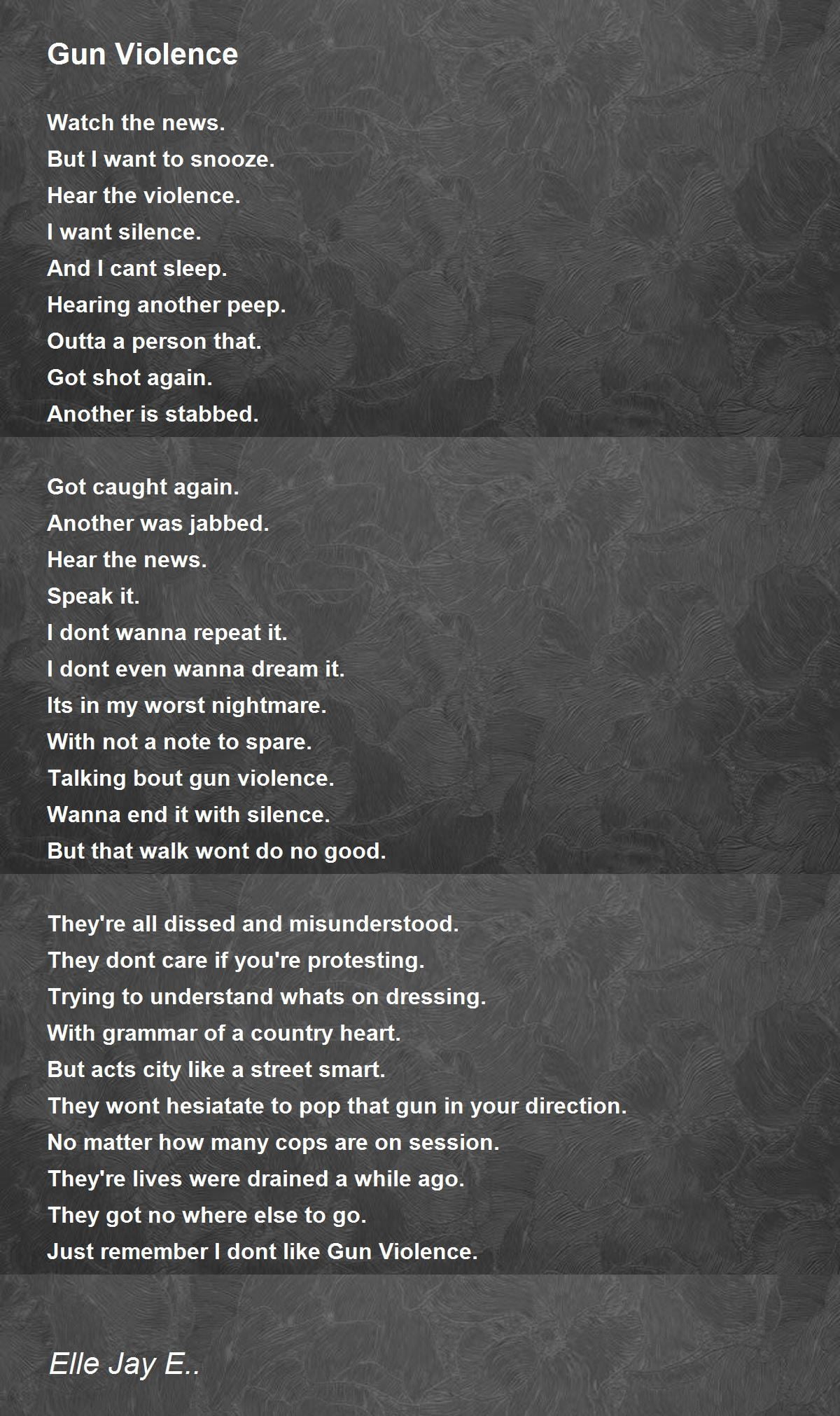best poems about gun violence