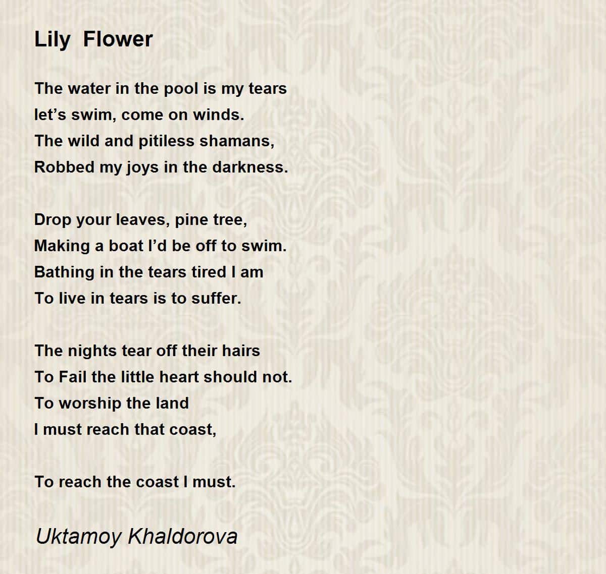 best poems about lilies