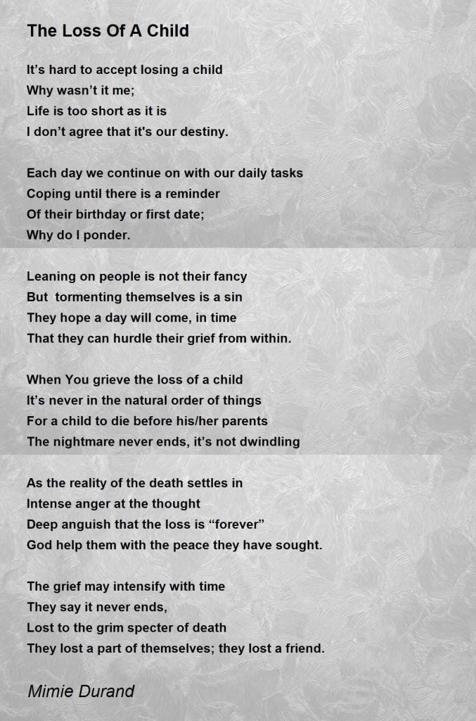 best poems about losing a child