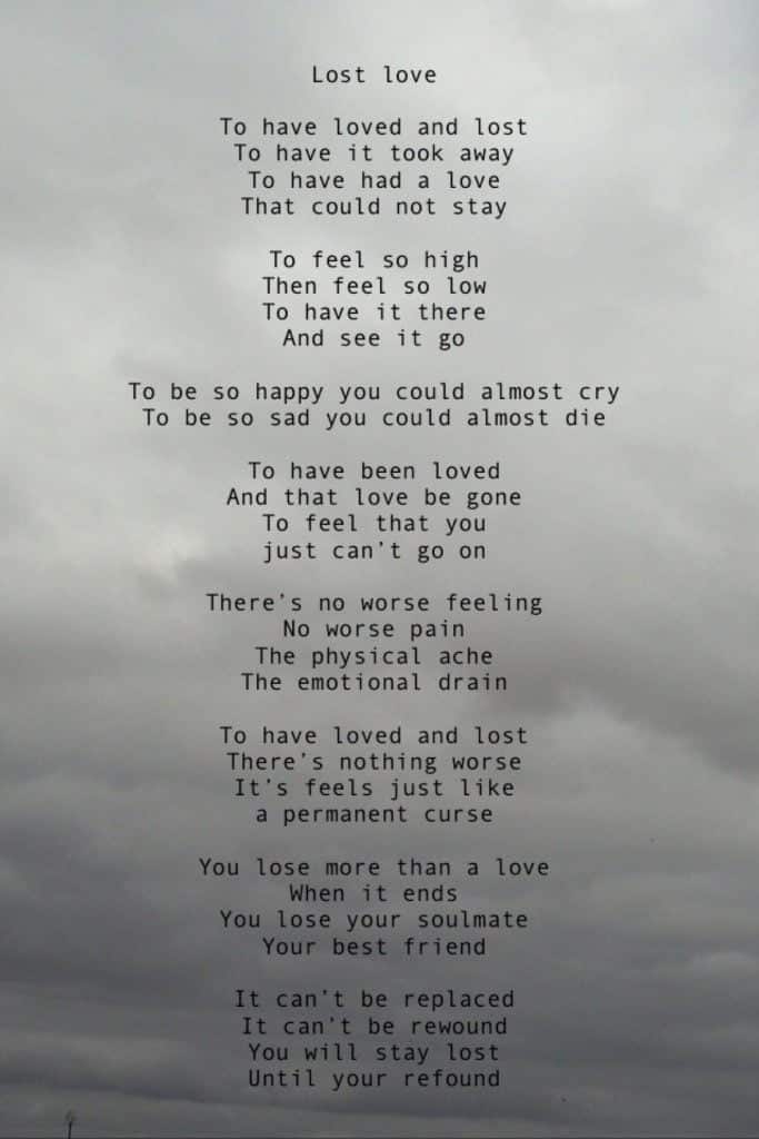 best poems about love and loss