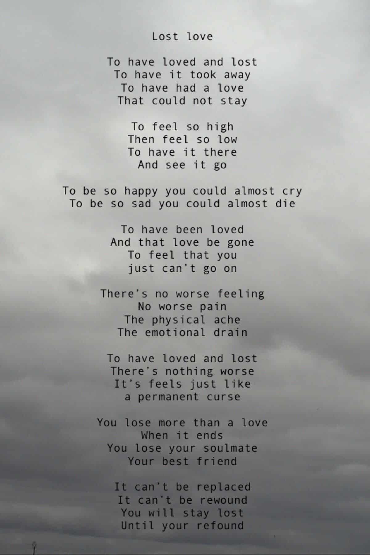 best poems about love and loss