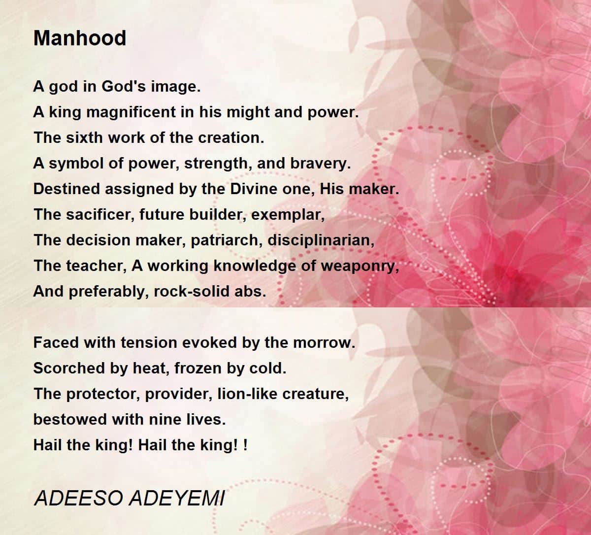 best poems about manhood