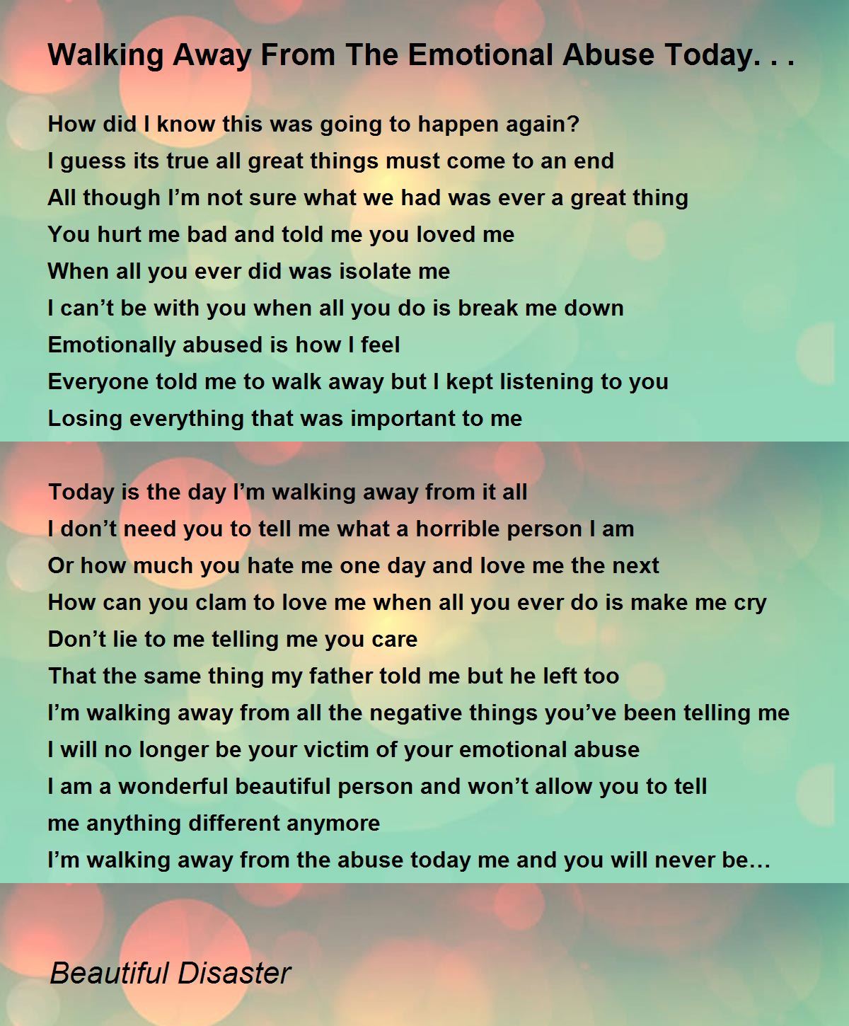 best poems about mental abuse