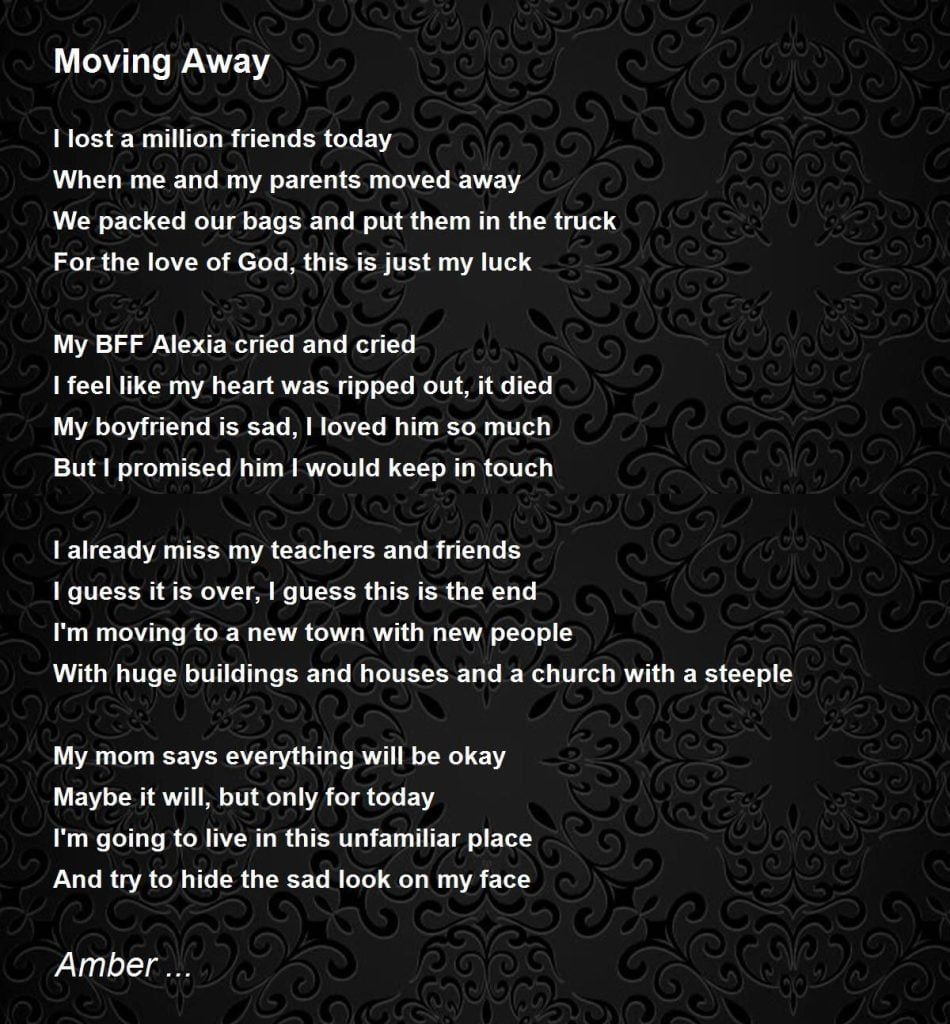 best poems about moving away