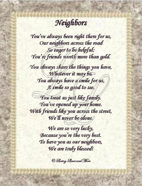 best poems about neighbors