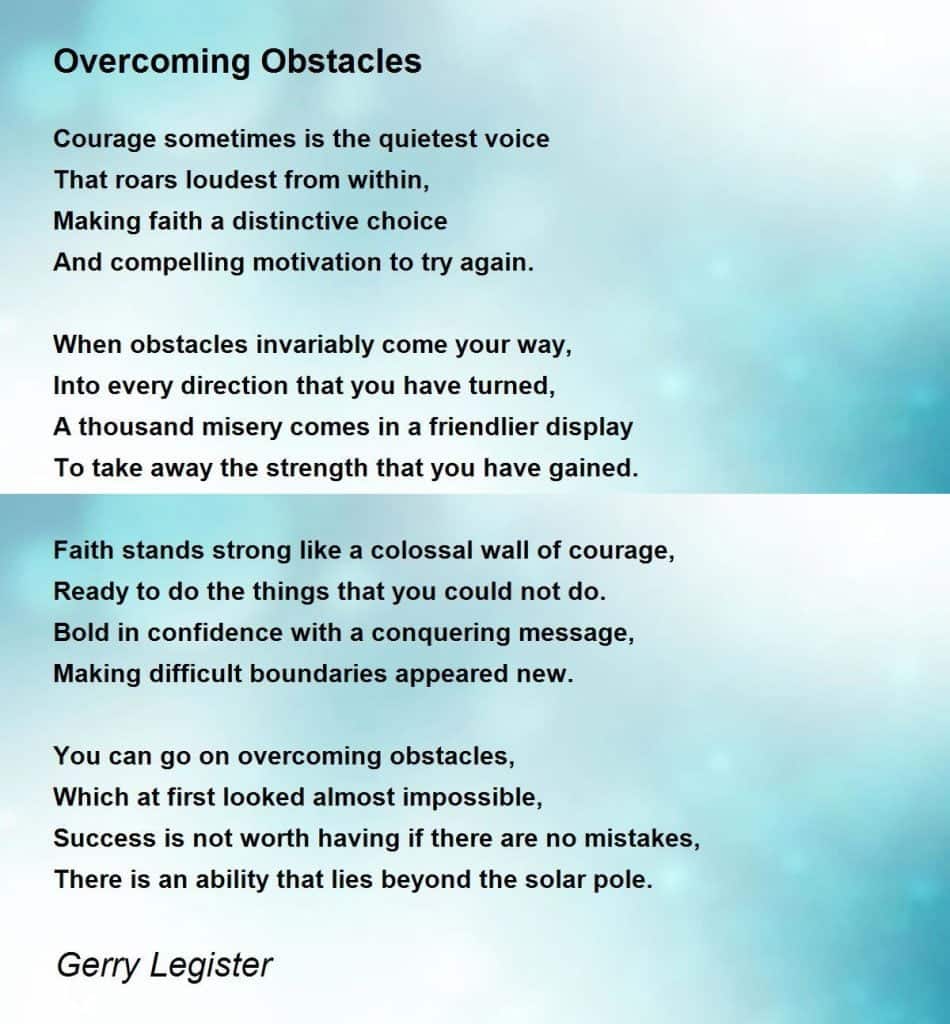 best poems about overcoming obstacles