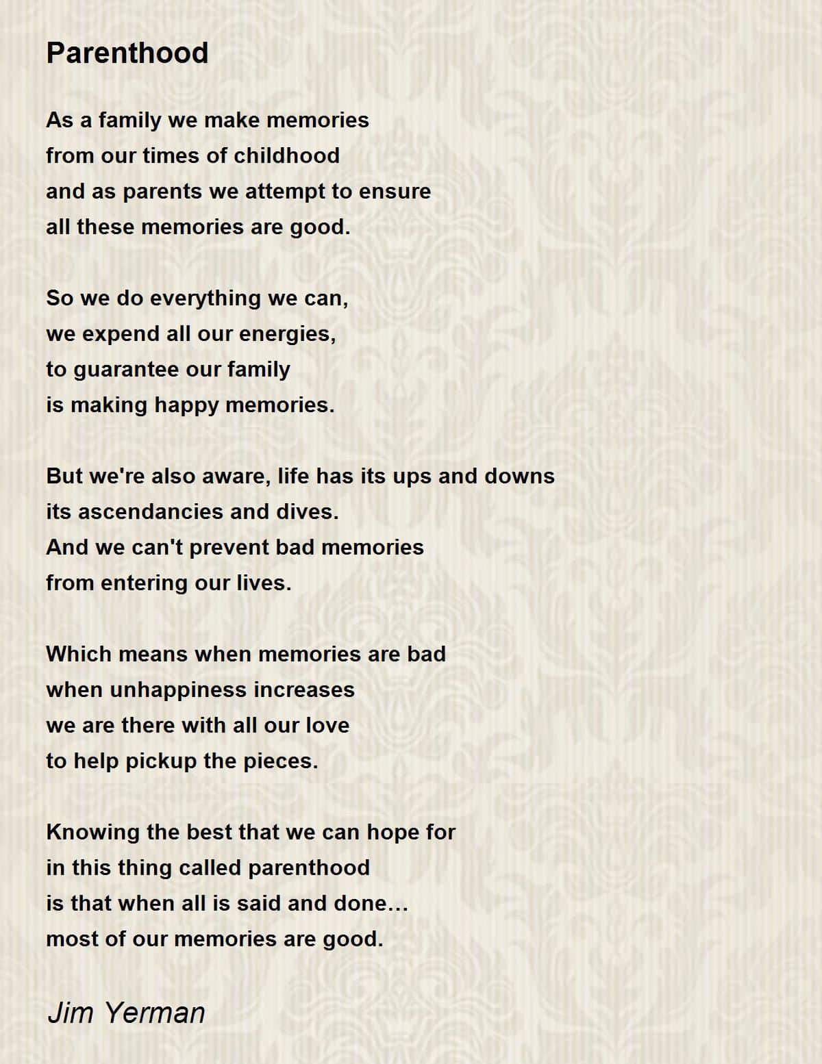 best poems about parenthood