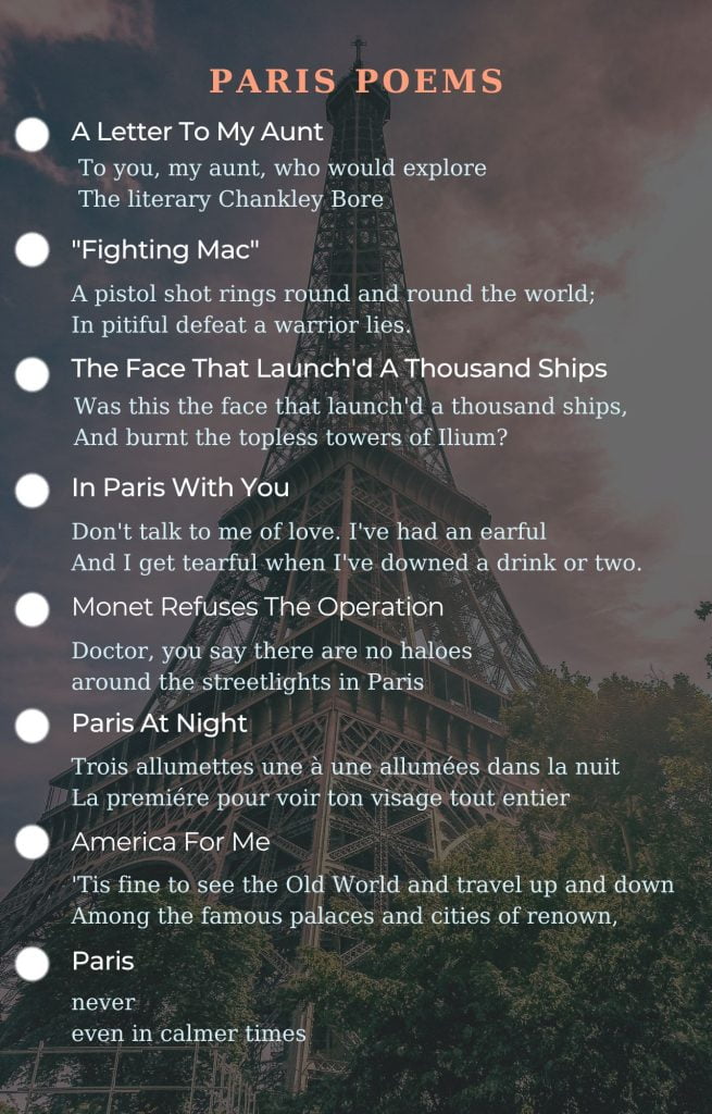 best poems about paris