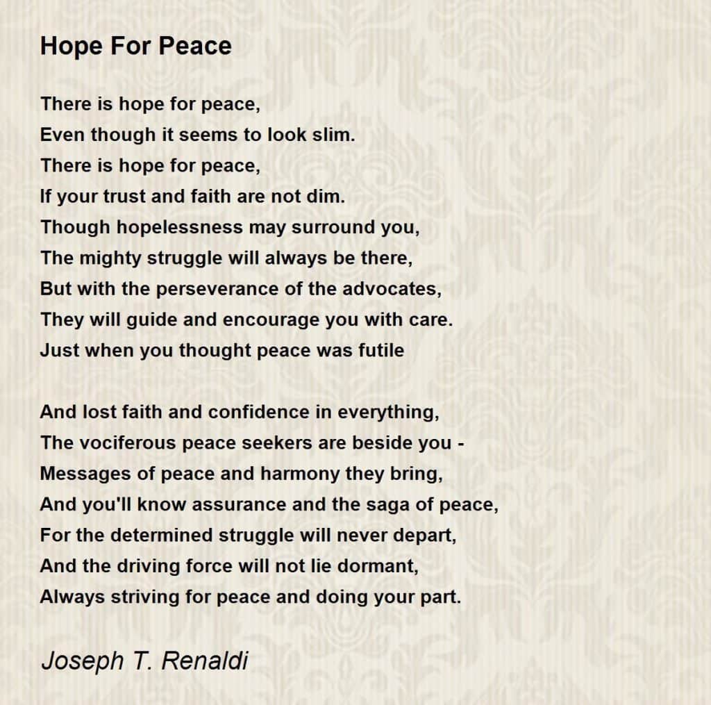 best poems about peace and hope