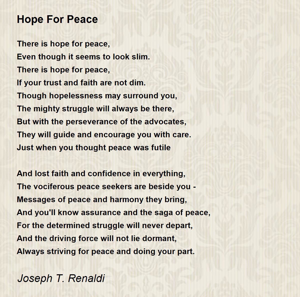best poems about peace and hope