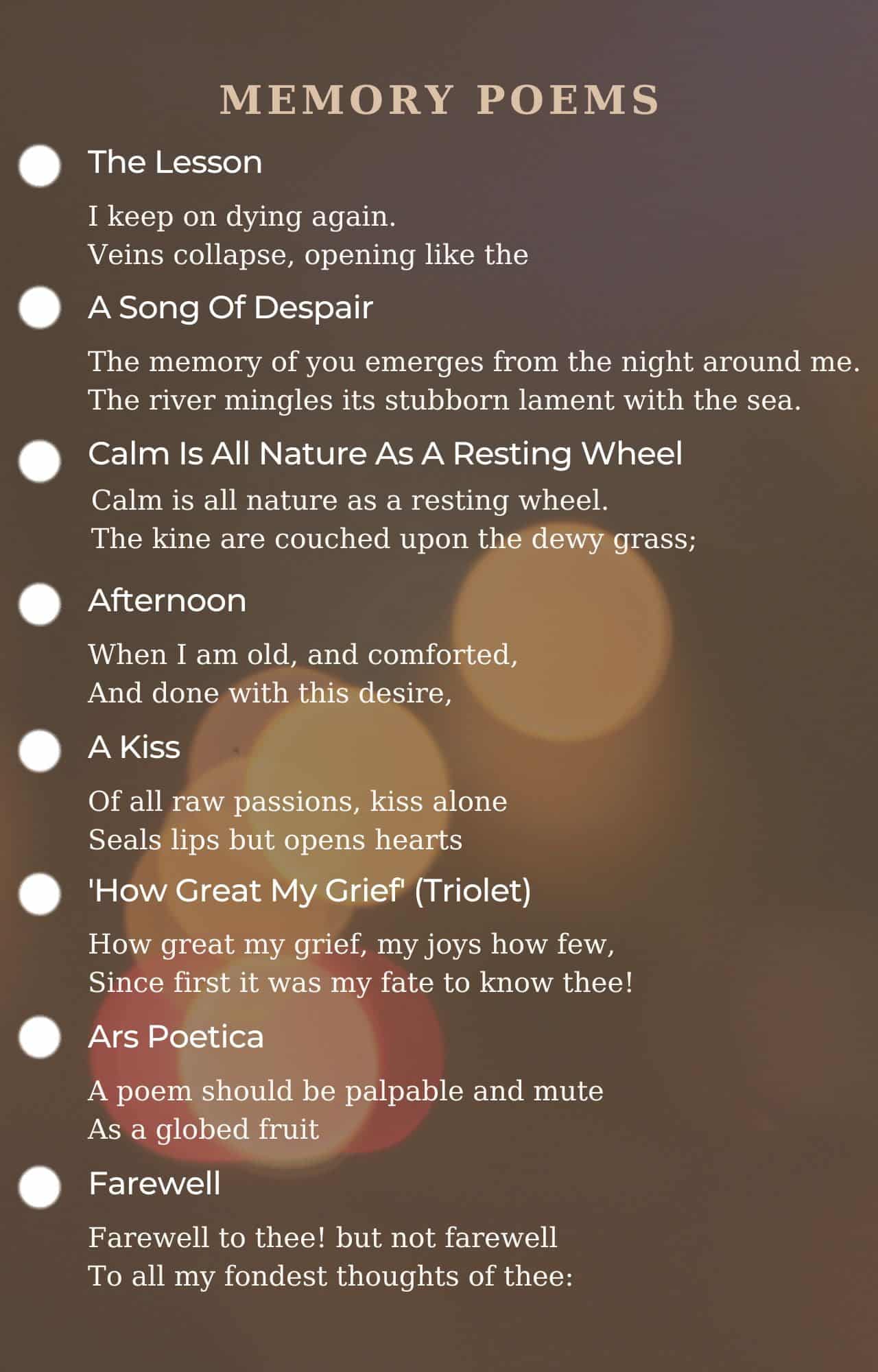 best poems about remembering the past