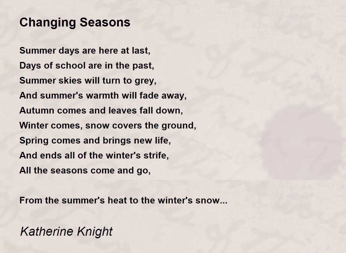 best poems about seasons