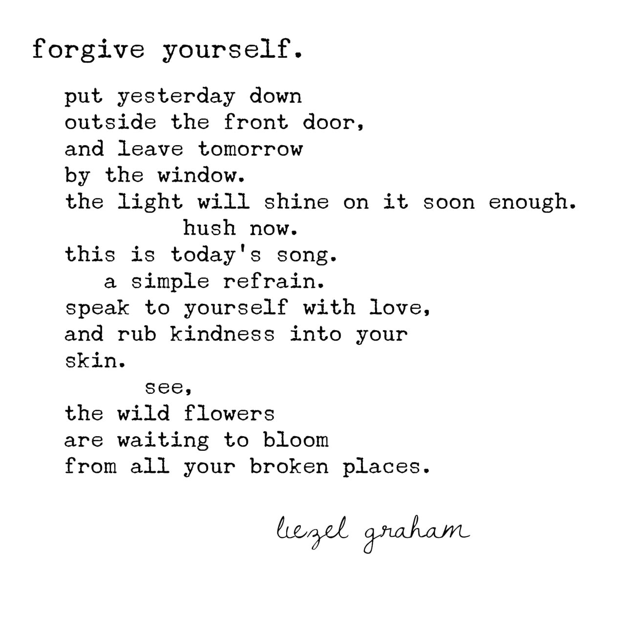 best poems about self forgiveness