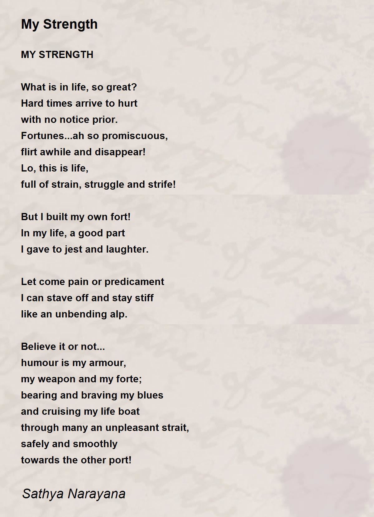 best poems about strength