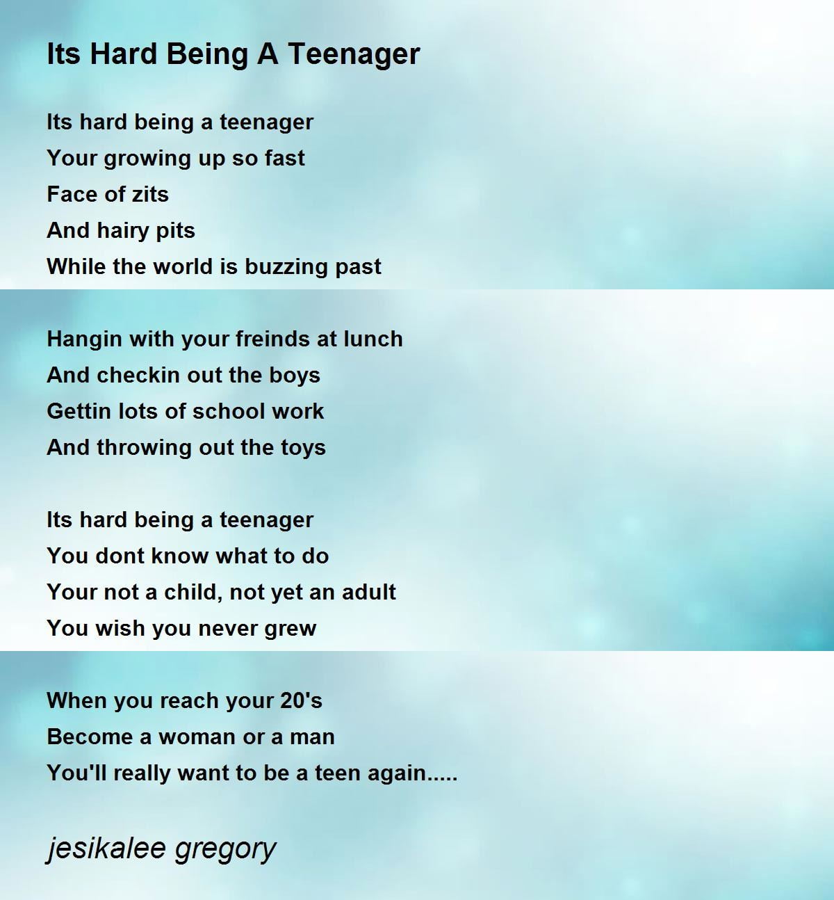 best poems about teenager