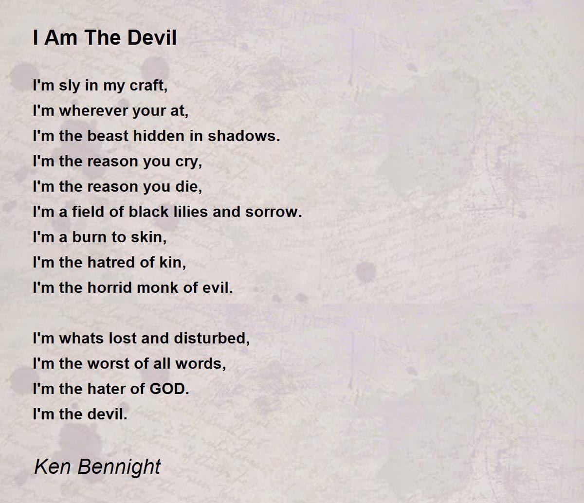 best poems about the devil