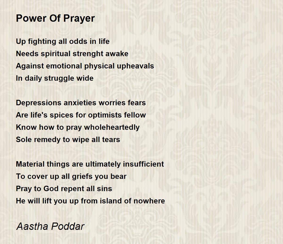best poems about the power of prayer