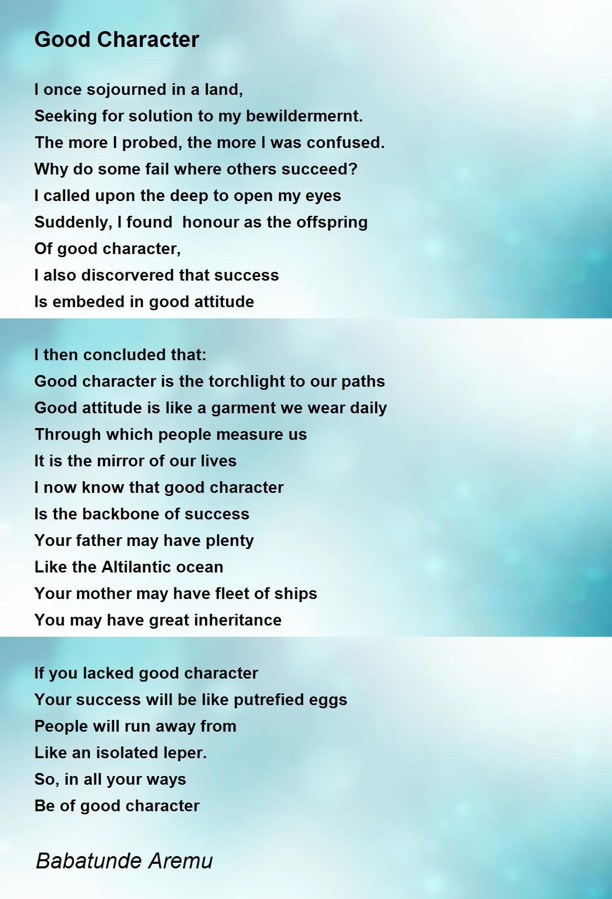best poems characteristics