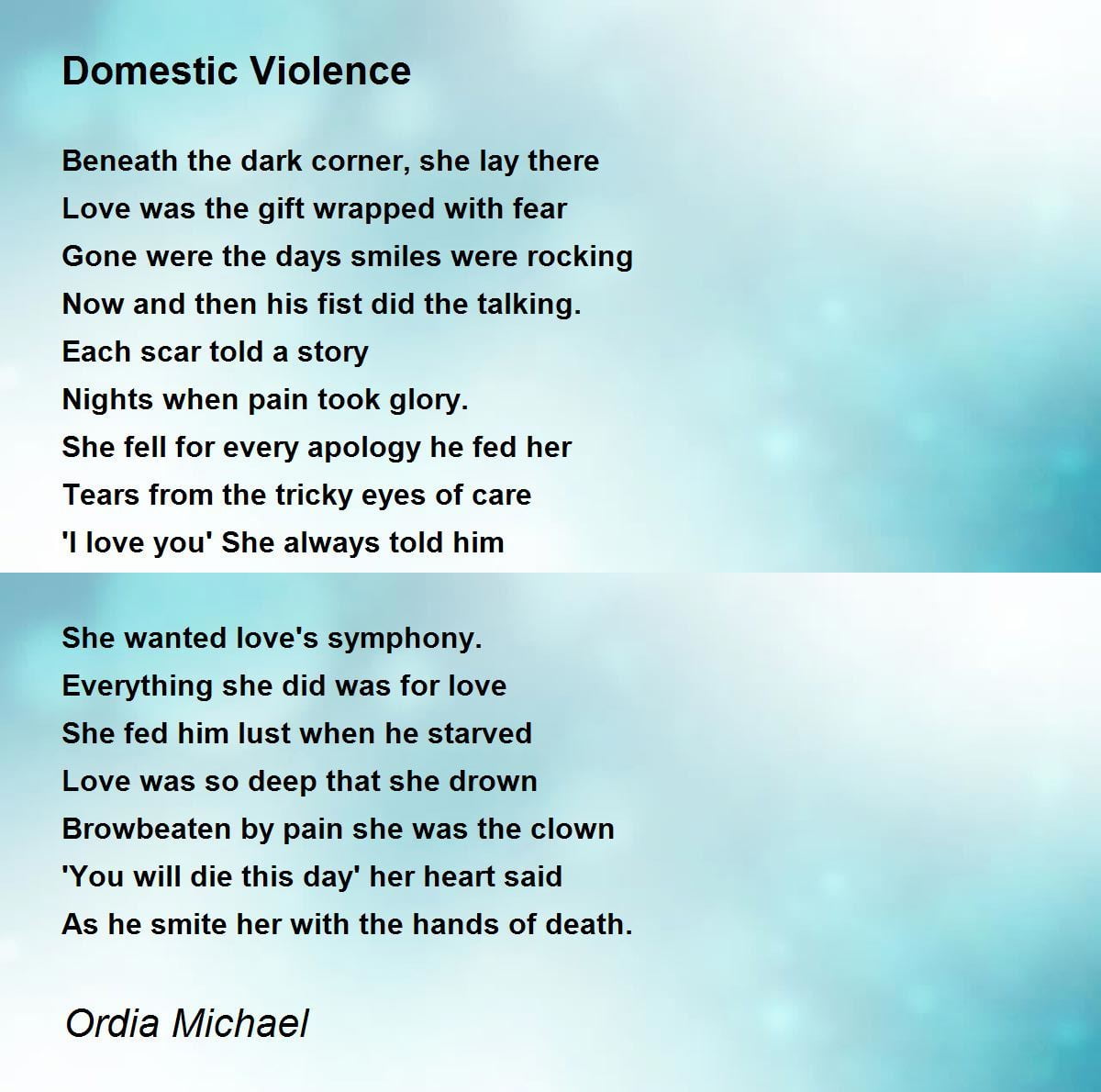 best poems domestic violence