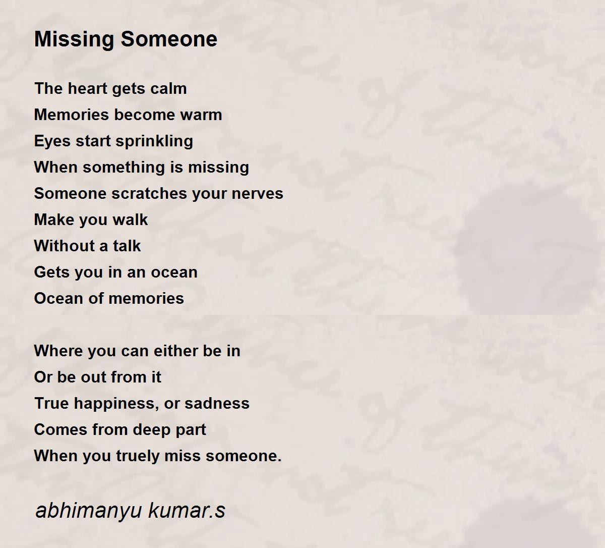 best poems for missing someone