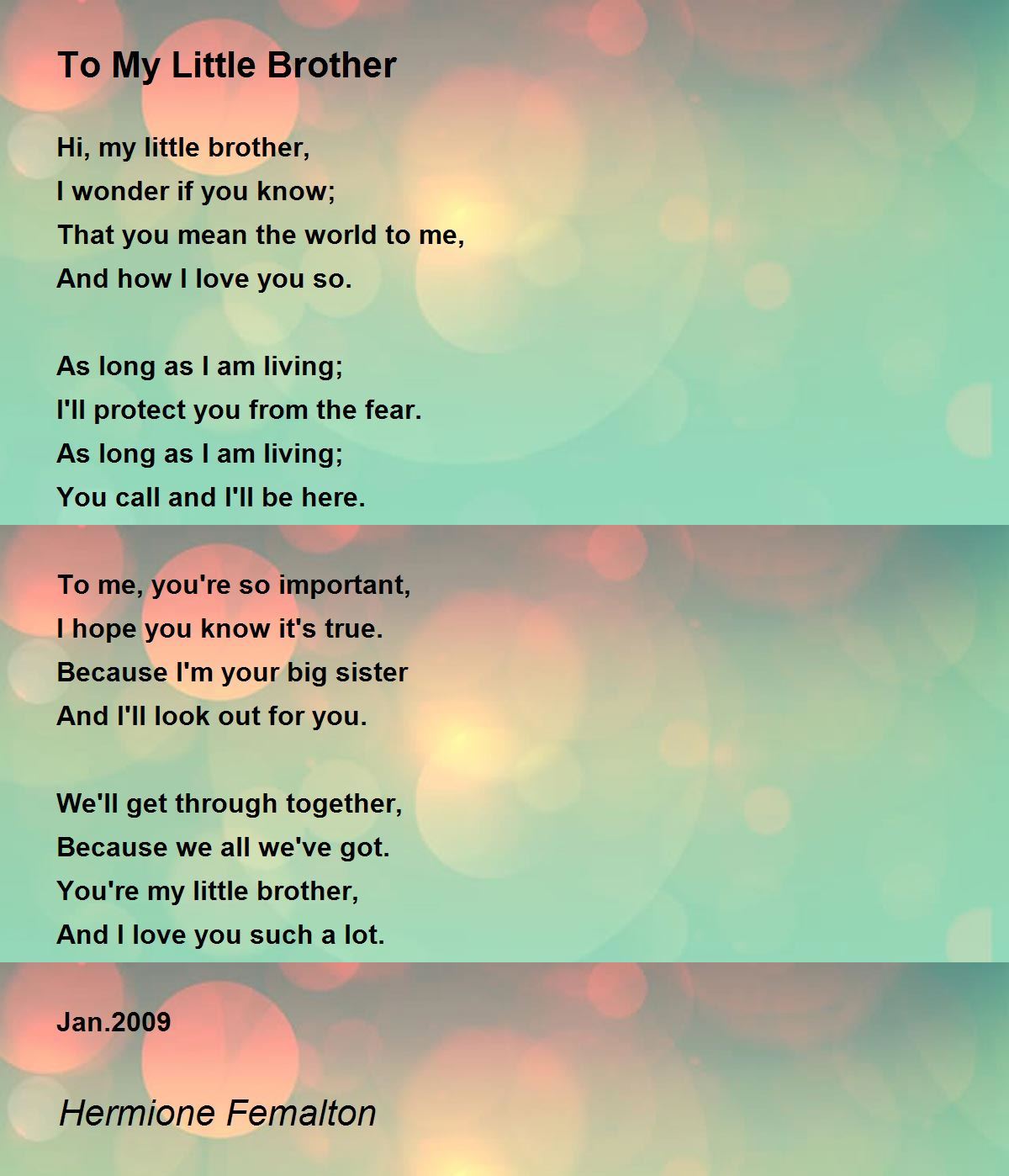 best poems for my little brother