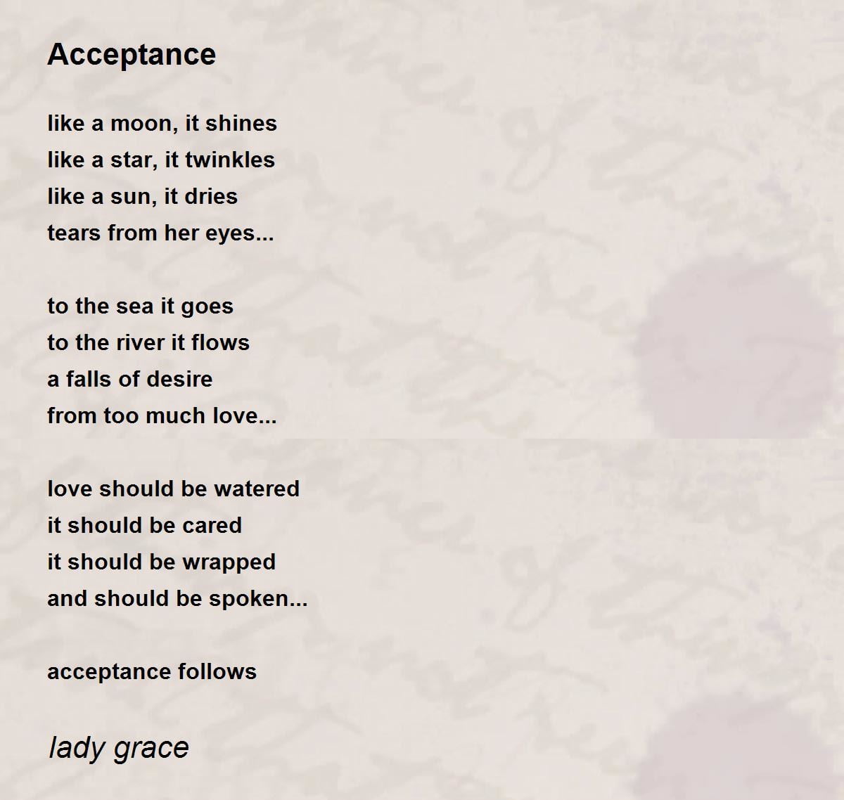 best poems on acceptance
