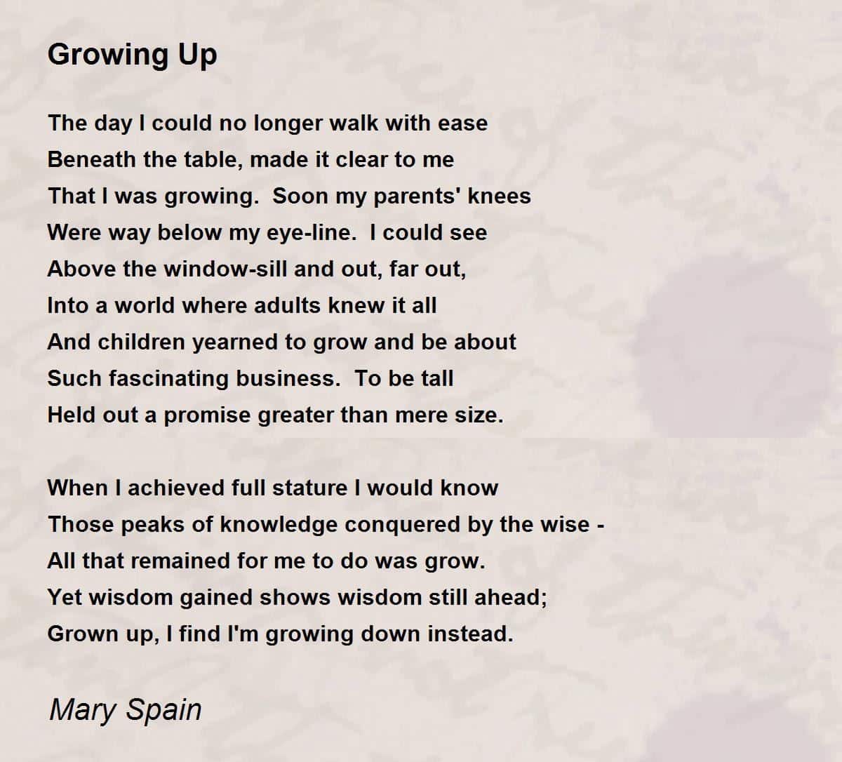 best poems on growing up