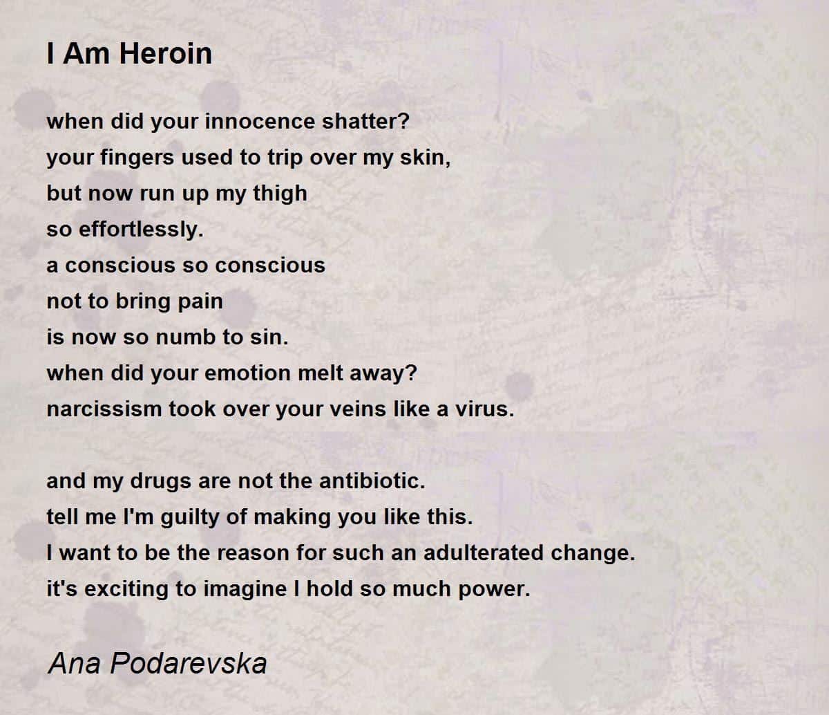 best poems on heroin