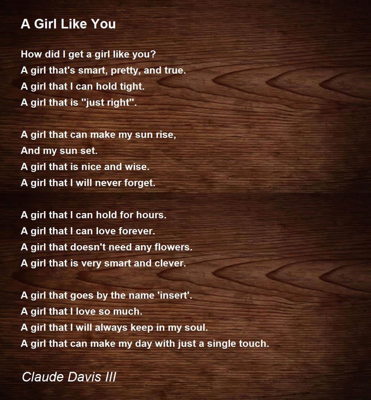 best poems to a girl i like
