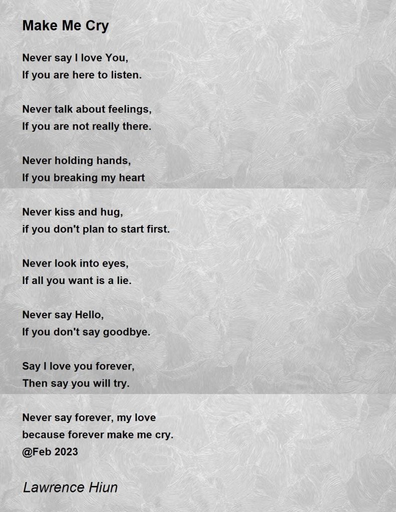 best poems to make you cry