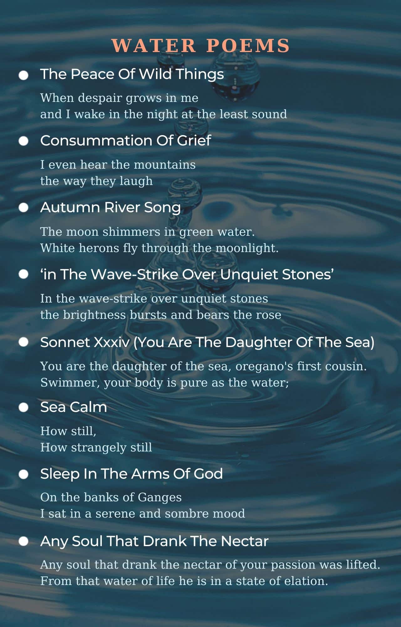 best poems water