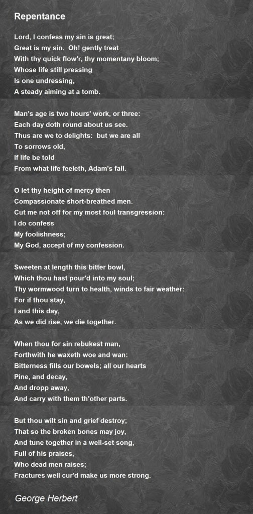best repentance poems