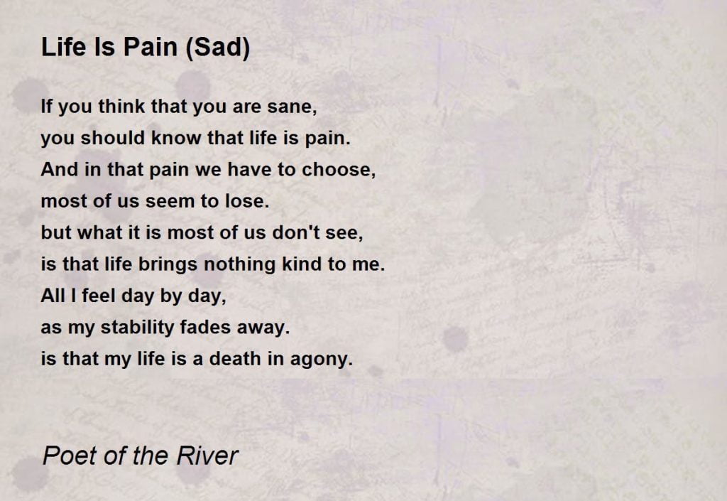 best sad poems about pain