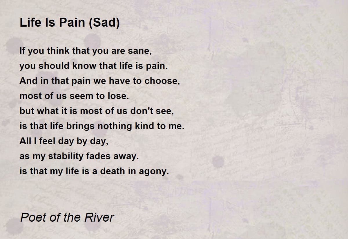 best sad poems about pain