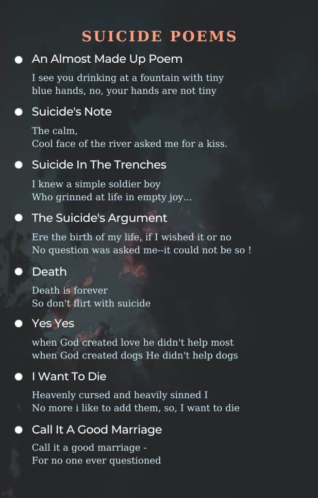 best sad poems about suicidal thoughts