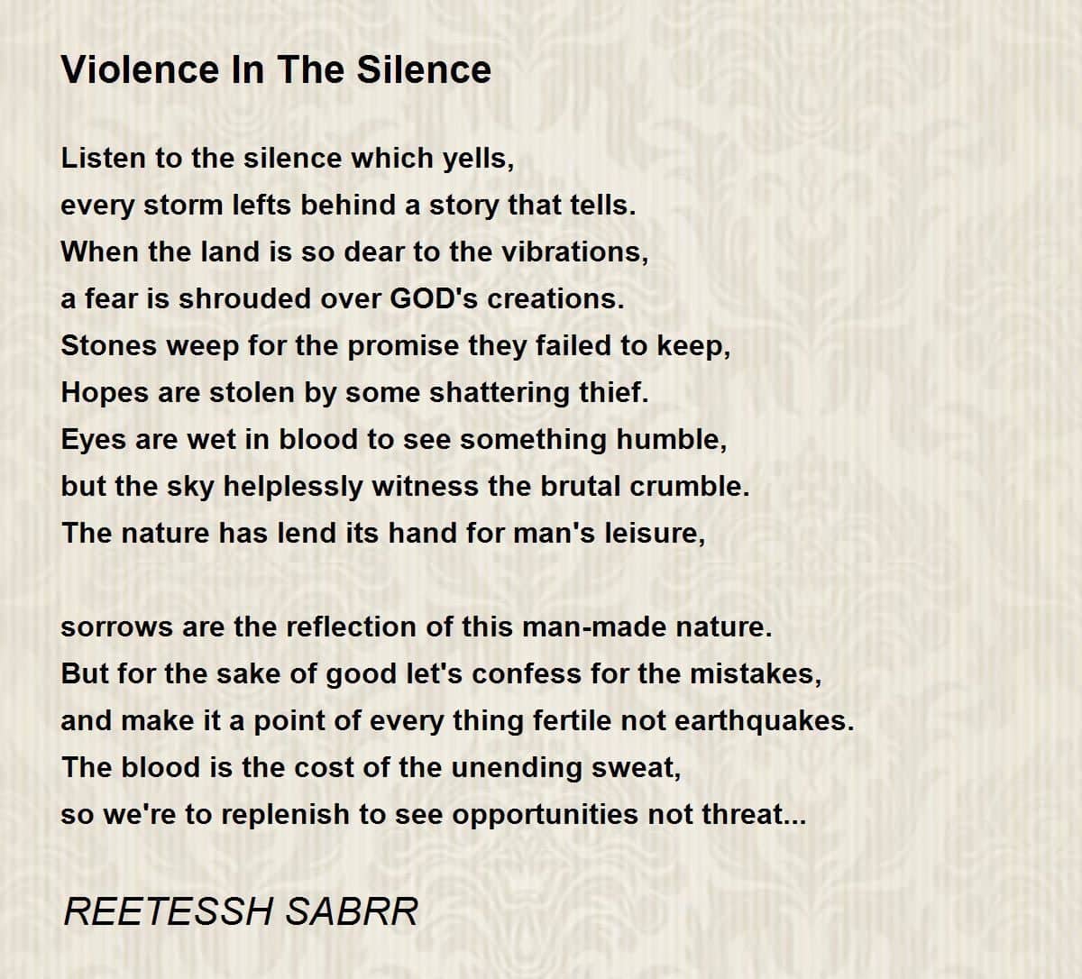best short poems about violence