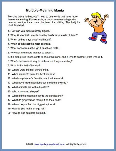 best spelling jokes riddles