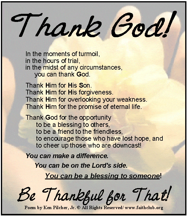 best spiritual thank you poems
