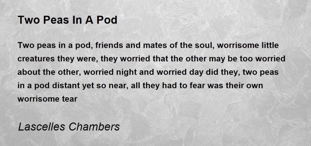 best two peas in a pod poems