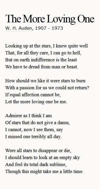best wh auden love poems