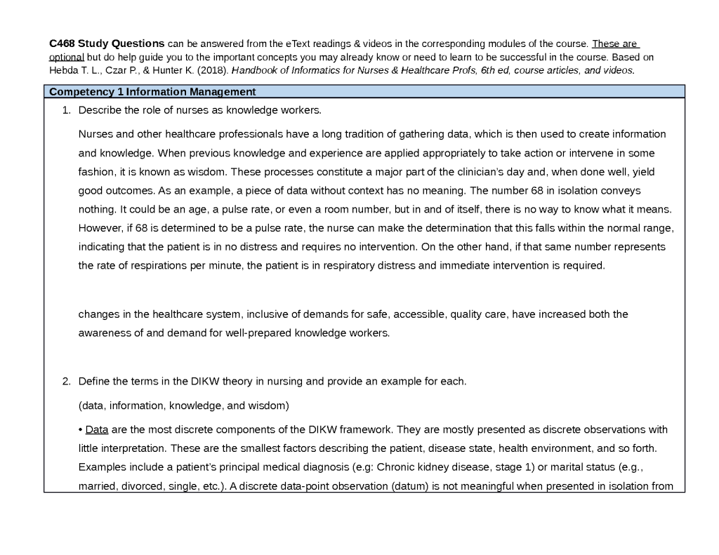 best c468 study questions and answers