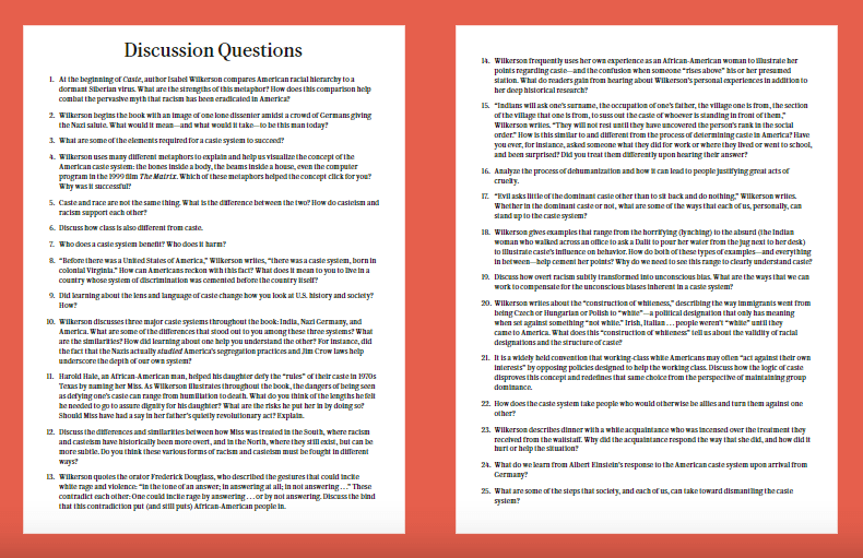best caste discussion questions