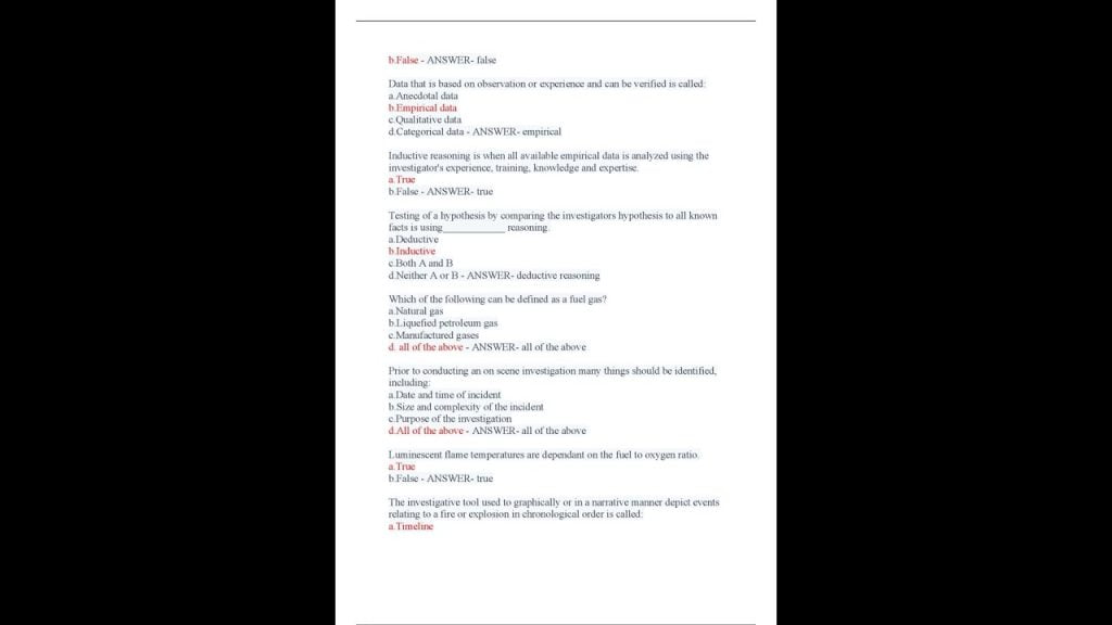 best cfei exam questions
