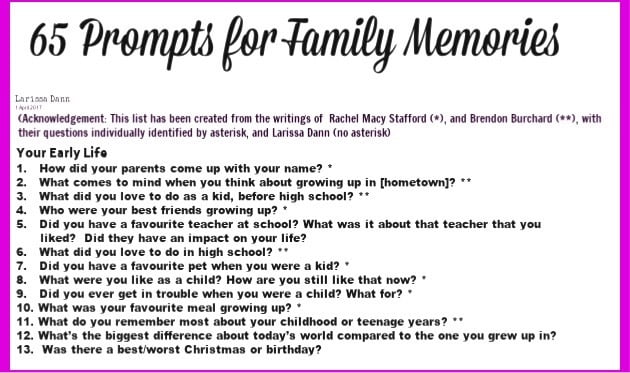 best childhood questions